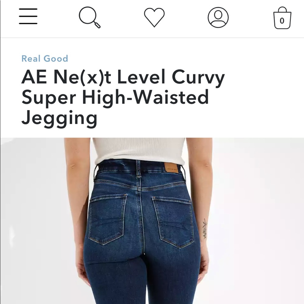 American Eagle Next Level curvy super high waisted jegging
